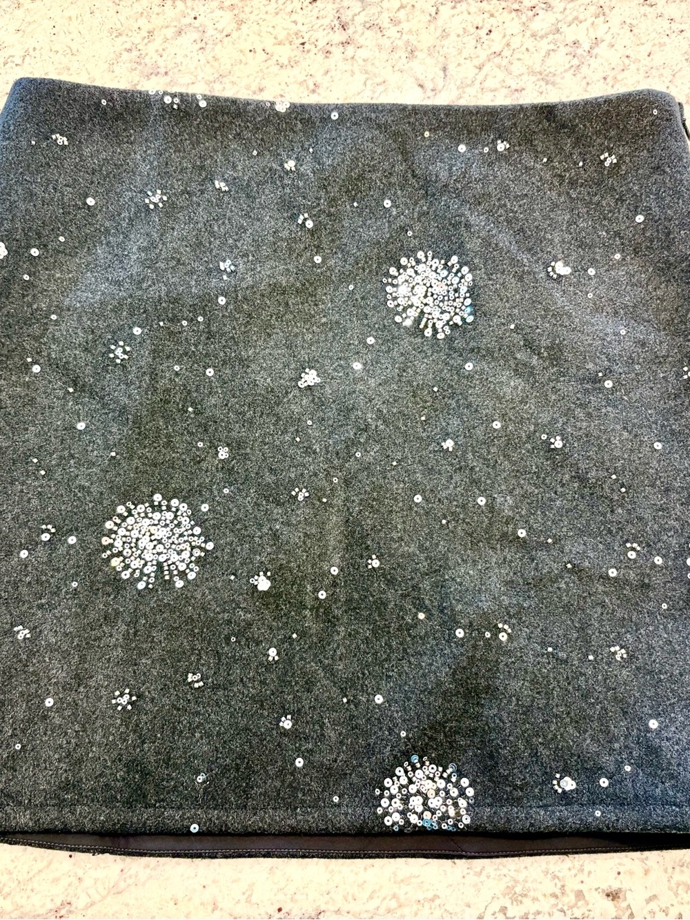 LOFT Dark Gray Sequined skirt